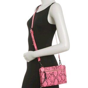 Pink French Connection Passport Snakeskin wallet Crossbody